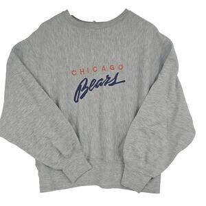 Vintage 80’s Chicago Bears Logo 7 Embroidered Crewneck Boxy Gray Sweatshirt L